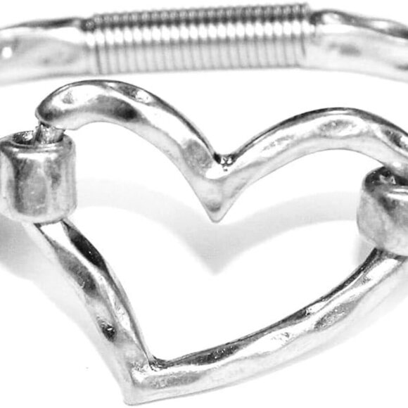 Chunky Gold Fashion Bangle Cuff Bracelet Geometric Shape Tension Bangle Hammered - Picture 1 of 5